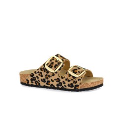 Vesna Δερμάτινα Γυναικεία Σανδάλια Ανατομικά Leopard