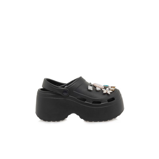 Ανατομική γυναικεία παντόφλα τύπου Crocs μαύρο Ανατομική γυναικεία παντόφλα τύπου Crocs μαύρο