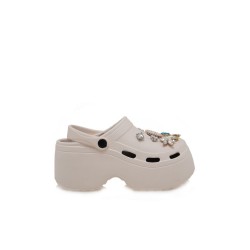 Ανατομική γυναικεία παντόφλα τύπου Crocs λευκό