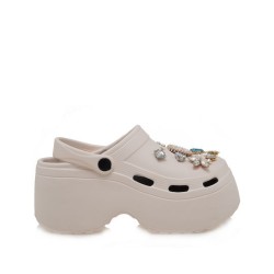 Ανατομική γυναικεία παντόφλα τύπου Crocs λευκό