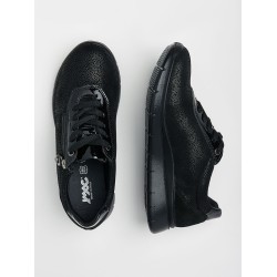 Ανατομικό γυναικείο Sneaker δερμάτινο μαύρο Imac